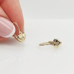 Sárga arany kis köves szív fülbevaló