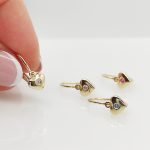 Sárga arany kis köves szív fülbevaló