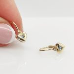 Sárga arany kis köves szív fülbevaló