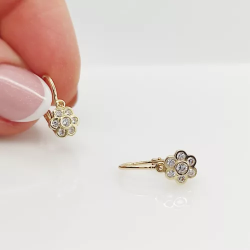 Sárga arany virág fülbevaló