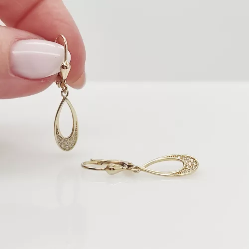 Sárga arany modern lógós fülbevaló