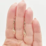 Sárga arany szolíd lógós fülbevaló