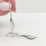 Fehér arany szolíd lógós fülbevaló