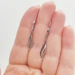 Fehér arany szolíd lógós fülbevaló