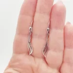 Fehér arany szolíd lógós fülbevaló