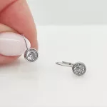 Fehér arany egy köves buttonos fülbevaló