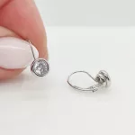 Fehér arany egy köves buttonos fülbevaló