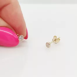 Sárga arany apró buttonos fülbevaló