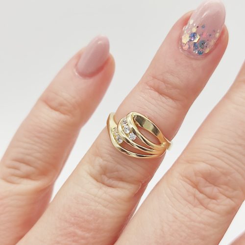 Sárga arany gyűrű cirkóniával