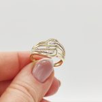 Sárga-fehér arany metszett gyűrű