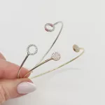 Fehér arany nyitott köves karperec