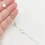 Sárga arany karlánc gyöngyház lóherékkel