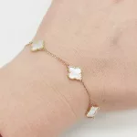 Sárga arany karlánc gyöngyház lóherékkel