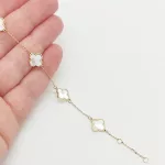 Sárga arany karlánc gyöngyház lóherékkel