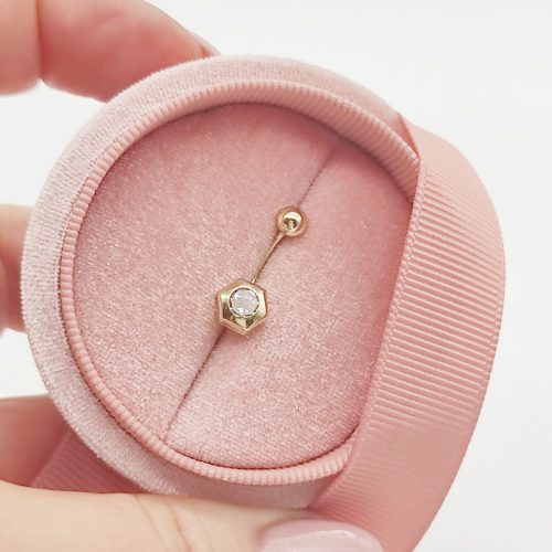 Sárga arany egy köves köldökpiercing