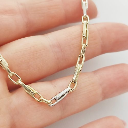 Sárga-fehér arany modern nyaklánc