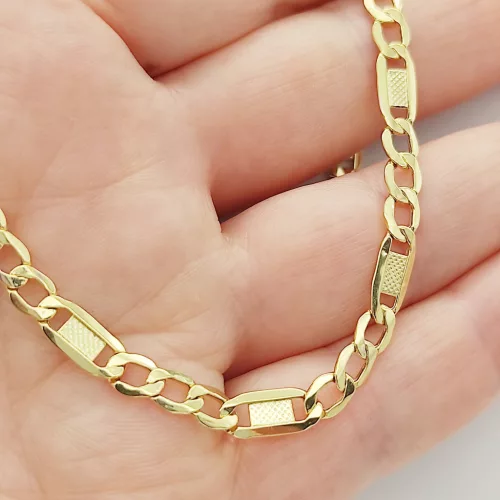 Sárga arany metszett figaro nyaklánc