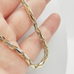 Sárga-fehér arany modern nyaklánc