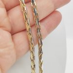 Sárga-fehér arany modern nyaklánc