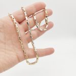 Sárga-fehér arany modern nyaklánc