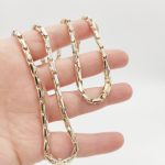 Sárga-fehér arany modern mutatós nyaklánc