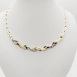 Sárga-fehér arany metszett nyakék