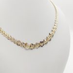 Sárga-fehér arany könnyed metszett nyakék