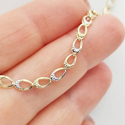 Sárga-fehér arany könnyed mutatós nyaklánc