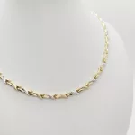 Sárga-fehér arany metszett mintás nyakék