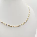 Sárga-fehér arany metszett mintás nyakék