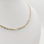 Sárga-fehér arany modern nyaklánc