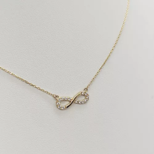 Sárga arany nyaklánc végtelen medállal