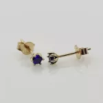 Sárga arany sötétkék köves fülbevaló