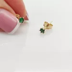 Sárga arany zöld köves fülbevaló