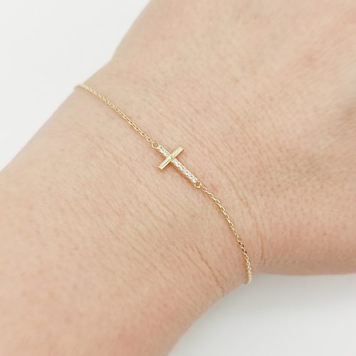 Sárga arany karlánc kereszt medállal