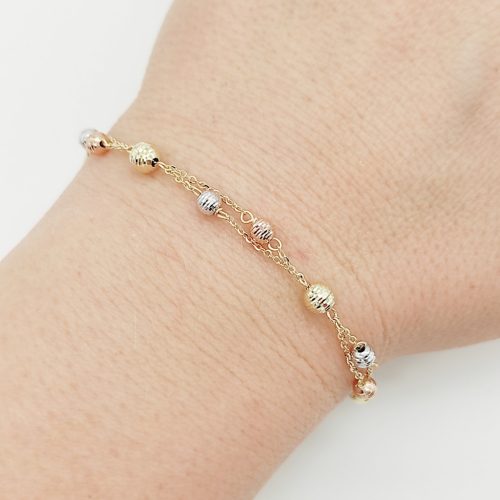 Sárga arany karlánc trikolor metszett bogyókkal