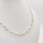 Sárga arany dupla soros nyaklánc trikolor metszett bogyókkal