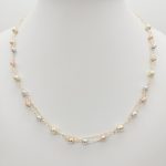 Sárga arany dupla soros nyaklánc trikolor metszett bogyókkal