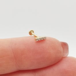 Sárga arany köves kis pálcika piercing