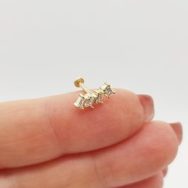 Sárga arany köves szikrázó piercing