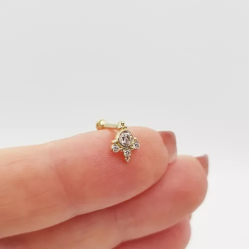 Sárga arany köves modern piercing