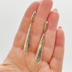 Sárga arany metszett hosszú csepp fülbevaló