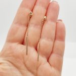 Sárga arany lógós pálcikás fülbevaló