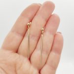 Sárga arany lógós pálcika fülbevaló