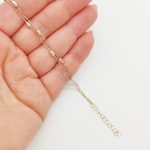 Sárga arany dupla soros karlánc metszett trikolor orsókkal