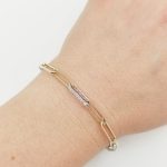 Sárga arany modern szemes karlánc