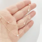 Sárga arany nyaklánc trikolor orsókkal