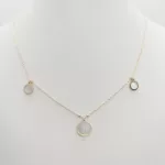 Sárga arany nyaklánc gyöngyház függőkkel