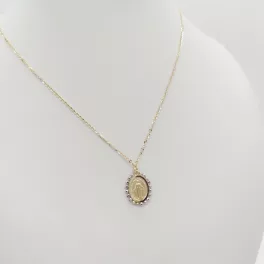 Sárga arany nyaklánc Mária medállal