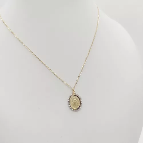 Sárga arany nyaklánc Mária medállal